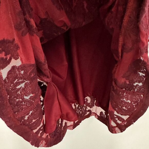For Love & Lemons A Night to Remember Long Sleeve Lace Cocktail Mini Dress Red S - Picture 13 of 16